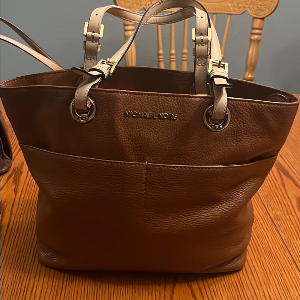 Michael Kors Brown Structured Tote Bag